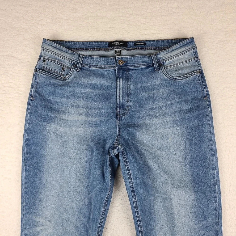 Kenneth Cole Jeans Mens 42x30‎ Blue Athletic Fit Light Wash Denim *